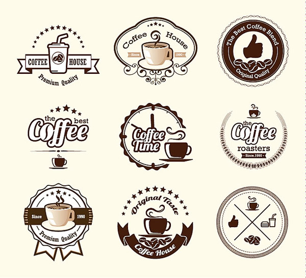 褐色的咖啡标签设计