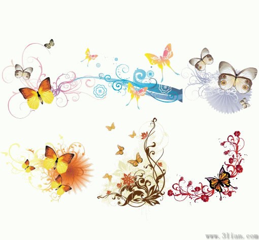 borboletas de padrões elegantes