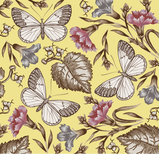 patrón de flor de mariposa