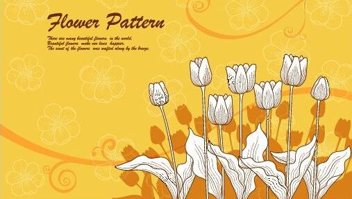 Calla lily i tulipan ręcznie malowane kwiaty