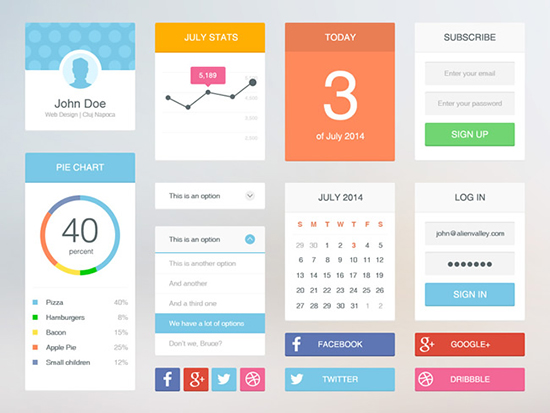 Candy farbig Psd Ui Toolkit Materialien