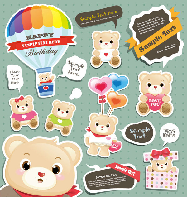 kartun bayi beruang stiker