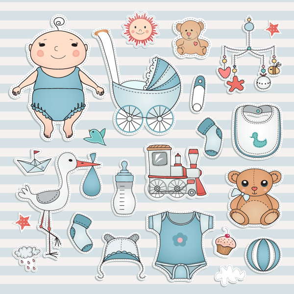marcas de elemento de bebê dos desenhos animados