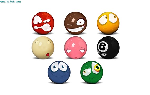 Cartoon Ball Emoticons