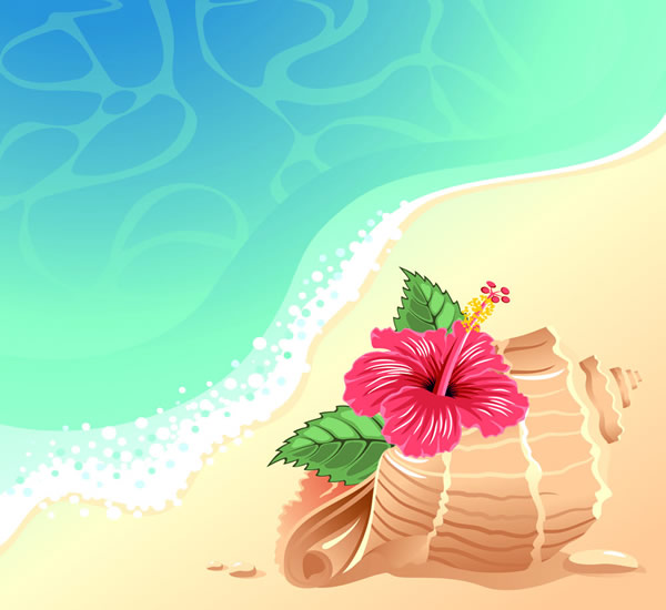 Cartoon Beach Background Illustration