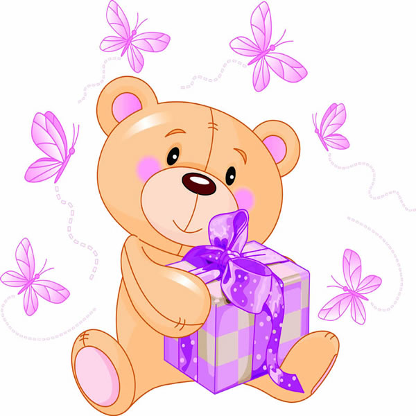 cumpleaños del oso de dibujos animados