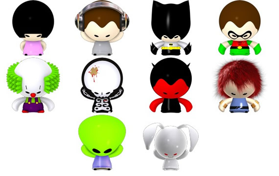 ícones de personagem de desenho animado