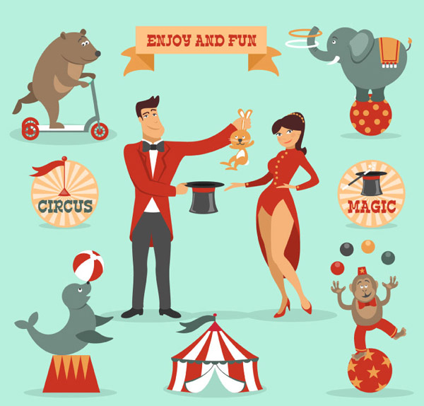 Cartoon Circus Elements