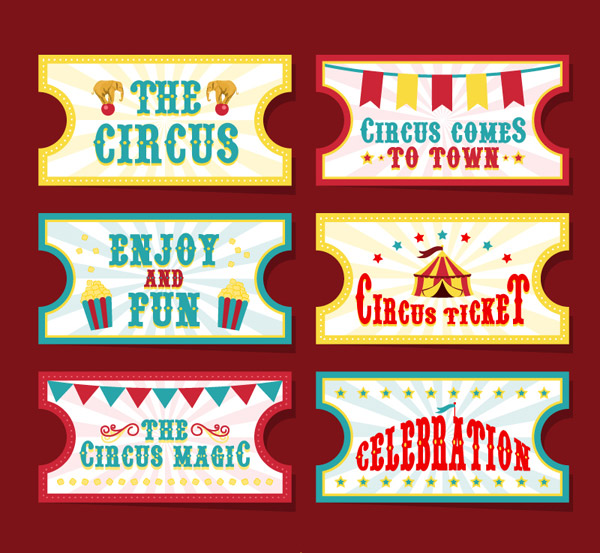 Billets de cirque dessin animé