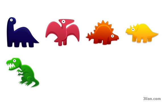Cartoon-Dinosaurier PNG-icons