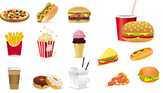 dibujos animados de comida rápida material