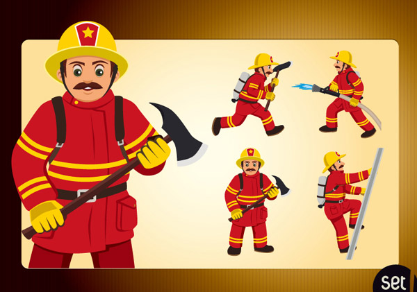 мультфильм дизайн пожарный