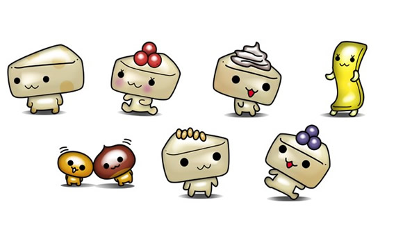 ícone de personagens dos desenhos animados alimentos