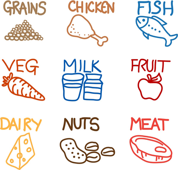 Cartoon Food Icons-vector Logo-free Vector Free Download