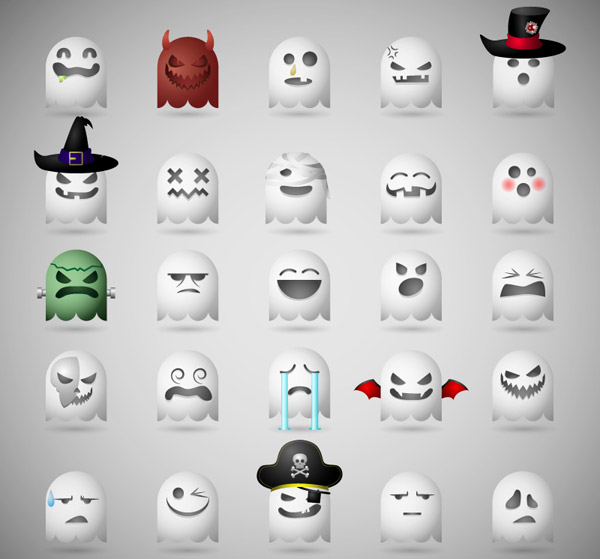 Cartoon Ghost Icons