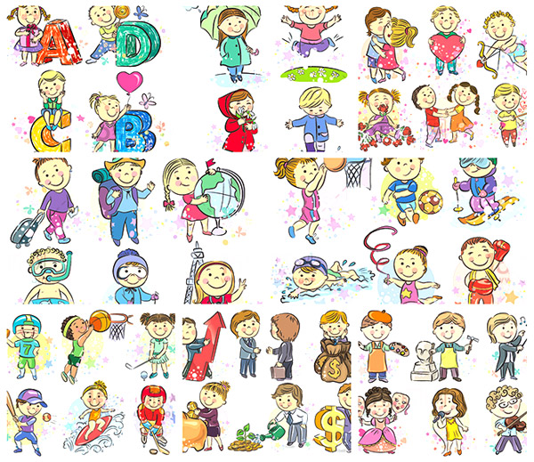 Cartoon Hand Painted Children S Character
