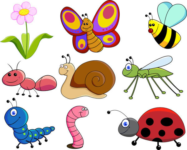 Cartoon Bild von Insekten