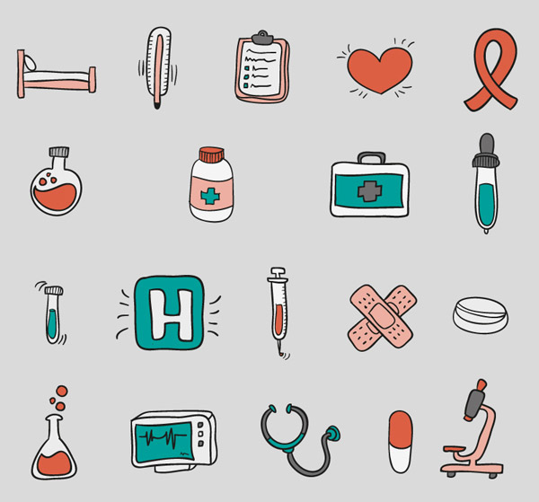 Cartoon medizinische Symbole