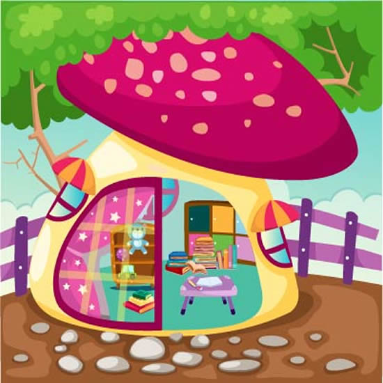 cogumelo casa dos desenhos animados