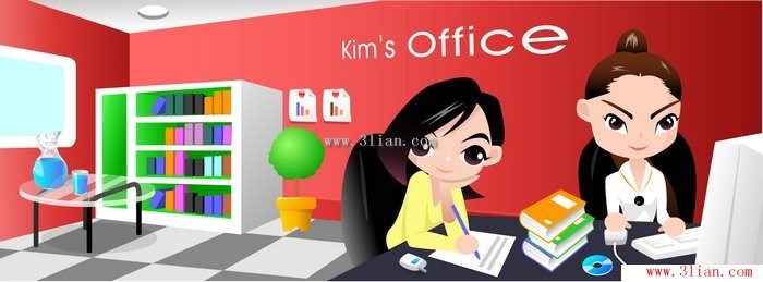 Cartoon Office Girl