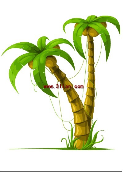 卡通棕櫚樹