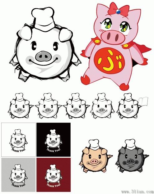 cerdo de dibujos animados
