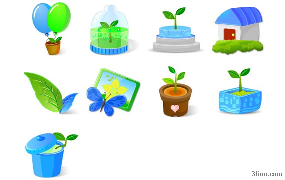ícones png de plantas dos desenhos animados