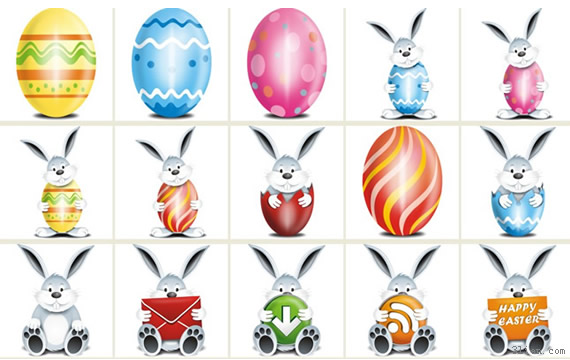 iconos de conejo de dibujos animados