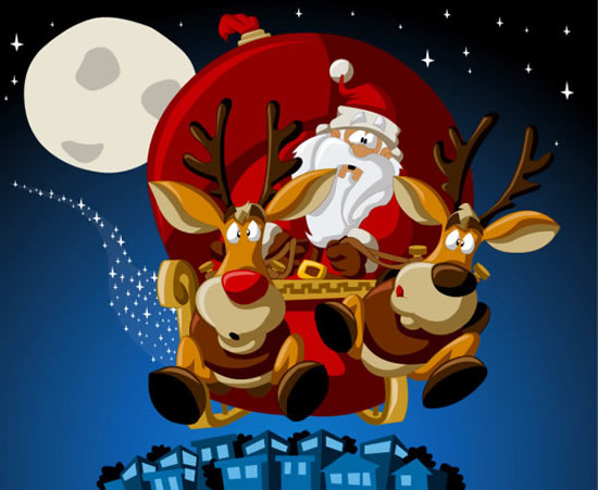 santa claus de dibujos animados Regalo Navidad