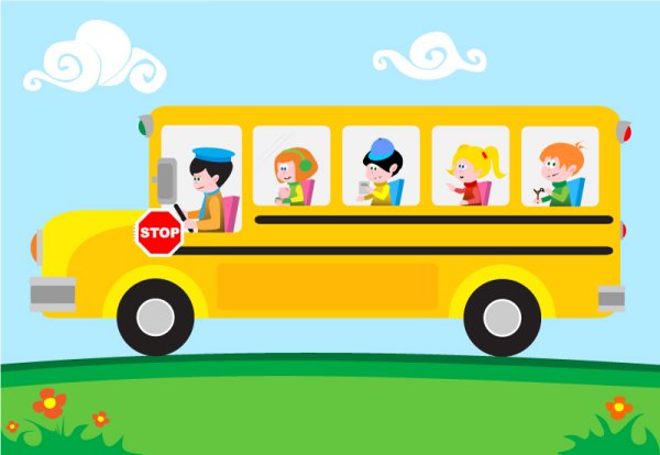 ilustração de ônibus escolar de desenhos animados