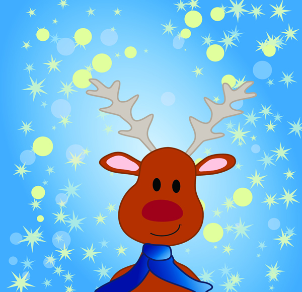 Cartoon Snow Deer