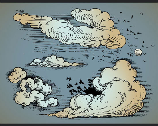 卡通風格的雲的材料