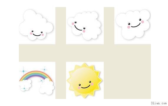ikon kartun matahari png awan pelangi