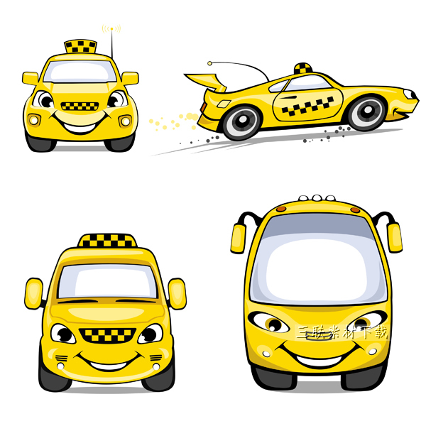 táxi de desenhos animados