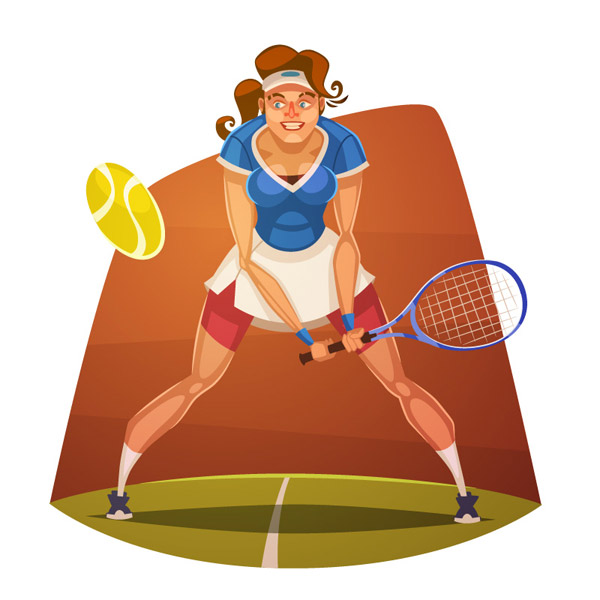 Cartoon-Tennisspieler