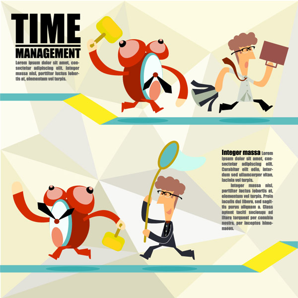 diagrama de gestión de tiempo de dibujos animados