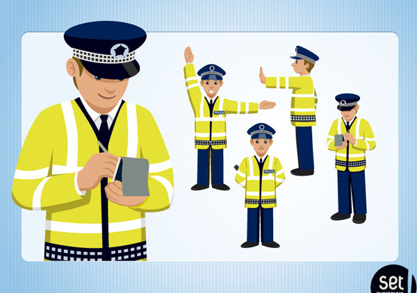 Cartoon Traffic Police Design-vector People-free Vector Free Download