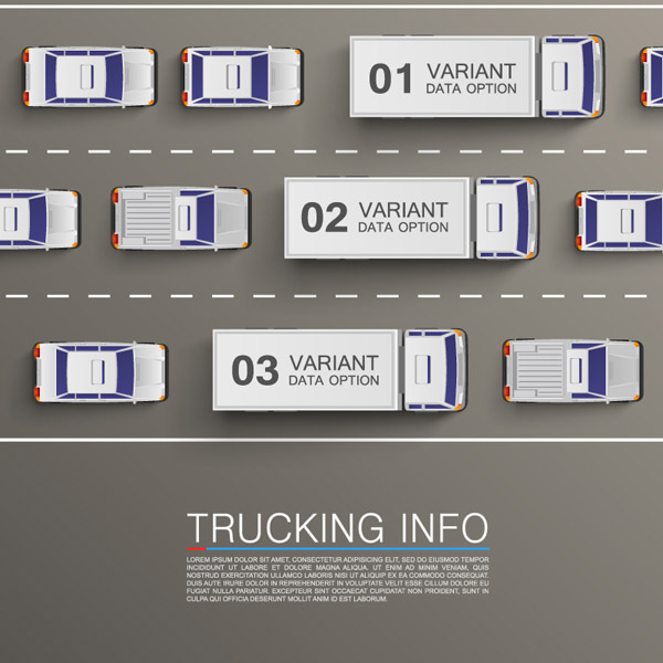 dibujos animados camiones mapas de información empresarial