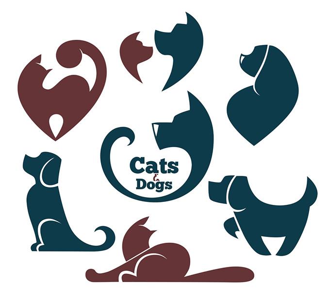 patrones simples de perros y gatos