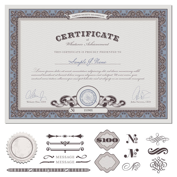 Certificate Classical Pattern Border