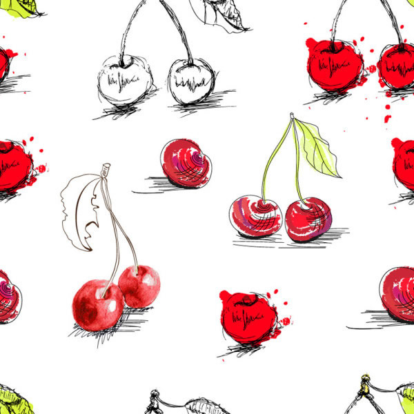 桜の手描きのパターン