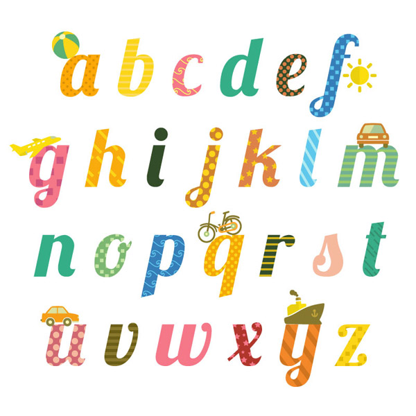 crianças s divertido desenho do alfabeto