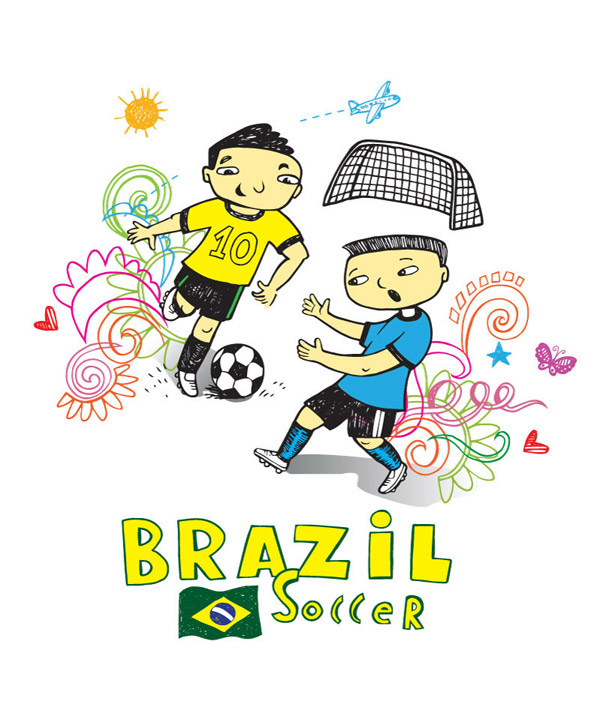 dzieci s ręcznie malowane piłki nożnej