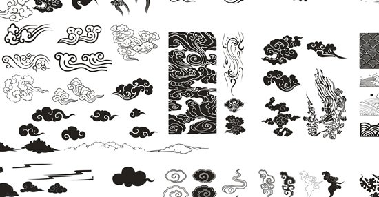 중국의 전통적인 흑인과 백인 구름 패턴