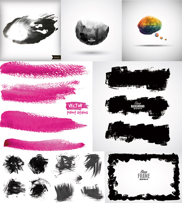 Chinese Ink And Brush Strokes