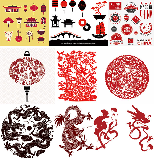 中国風の装飾的な要素