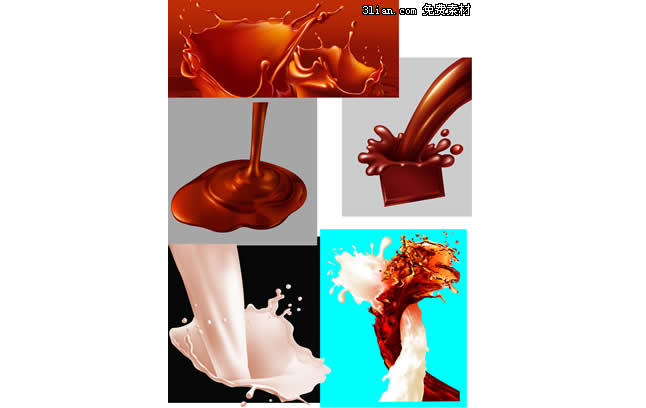 斑点チョコレート ソース psd 素材