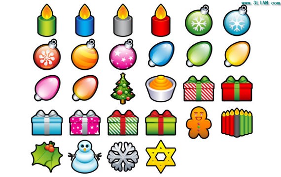 Christmas Candle Gift Png Icons