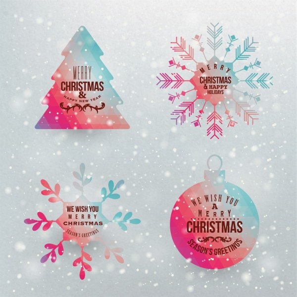 iconos de etiqueta engomada de la Navidad Navidad copo de nieve