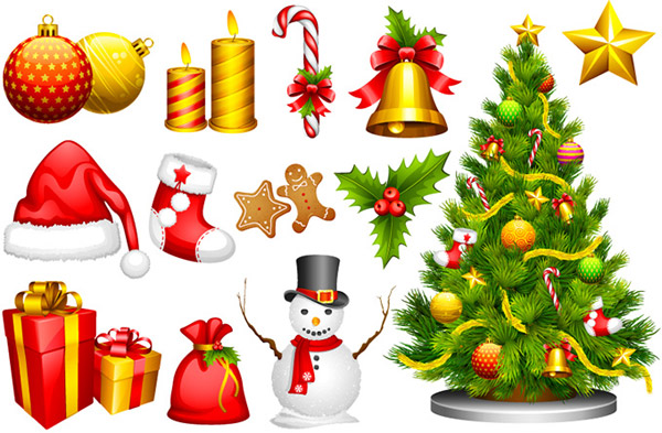 elementos de la decoración de Navidad